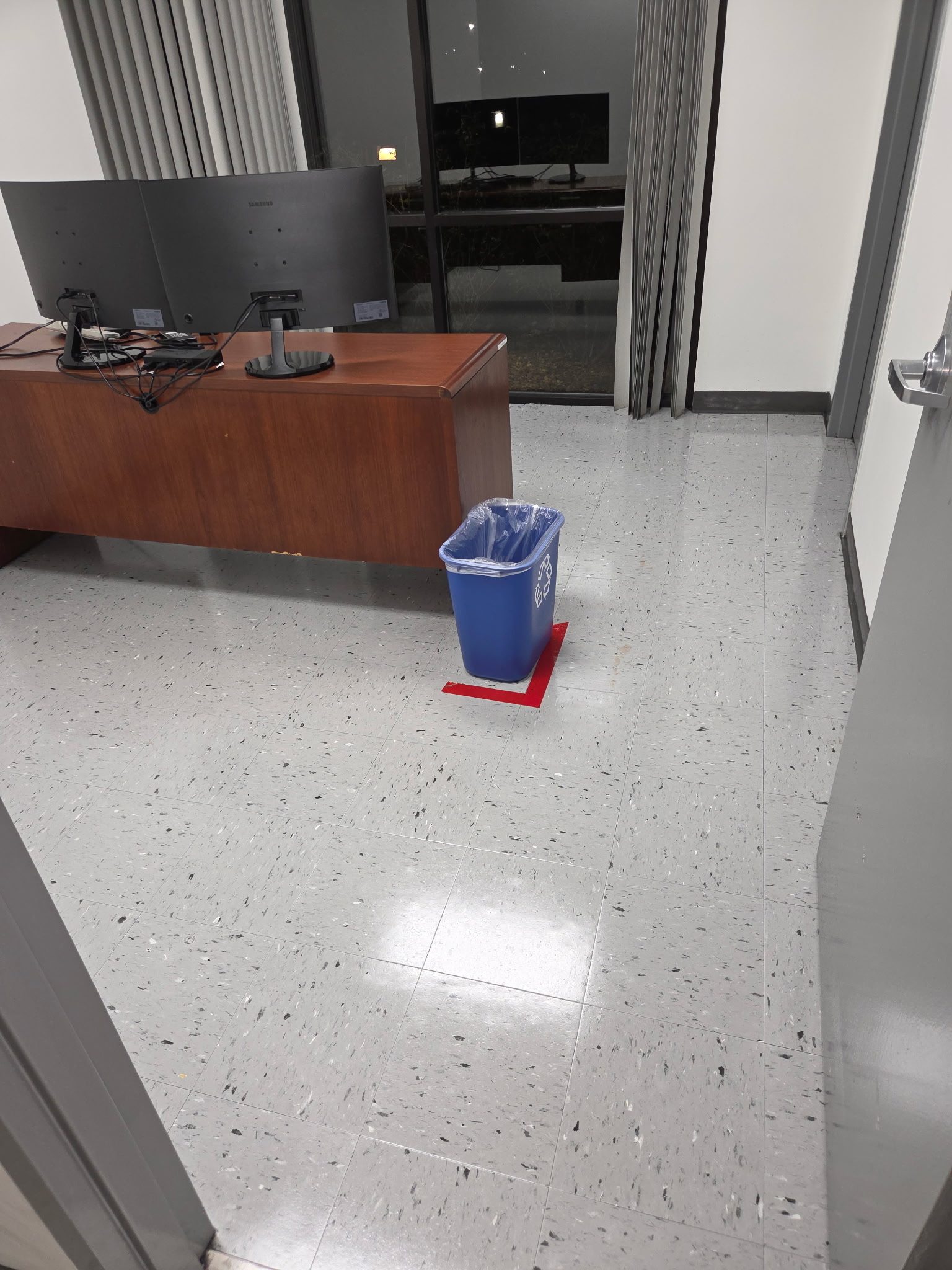 Commercial tile floor after JRae stripping and waxing service